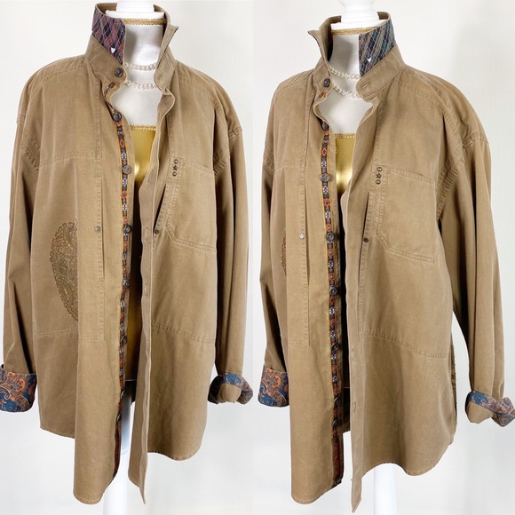 Robert Graham Shirt Tan Long Sleeve XL - Picture 5 of 8